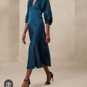 Banana Republic Teal Satin Dress